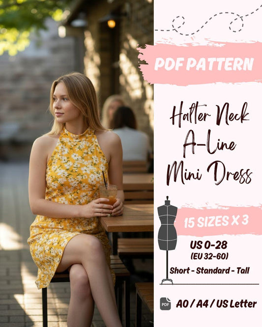Cute A-Line Summer Dress (US0-US28) | PDF Sewing Pattern