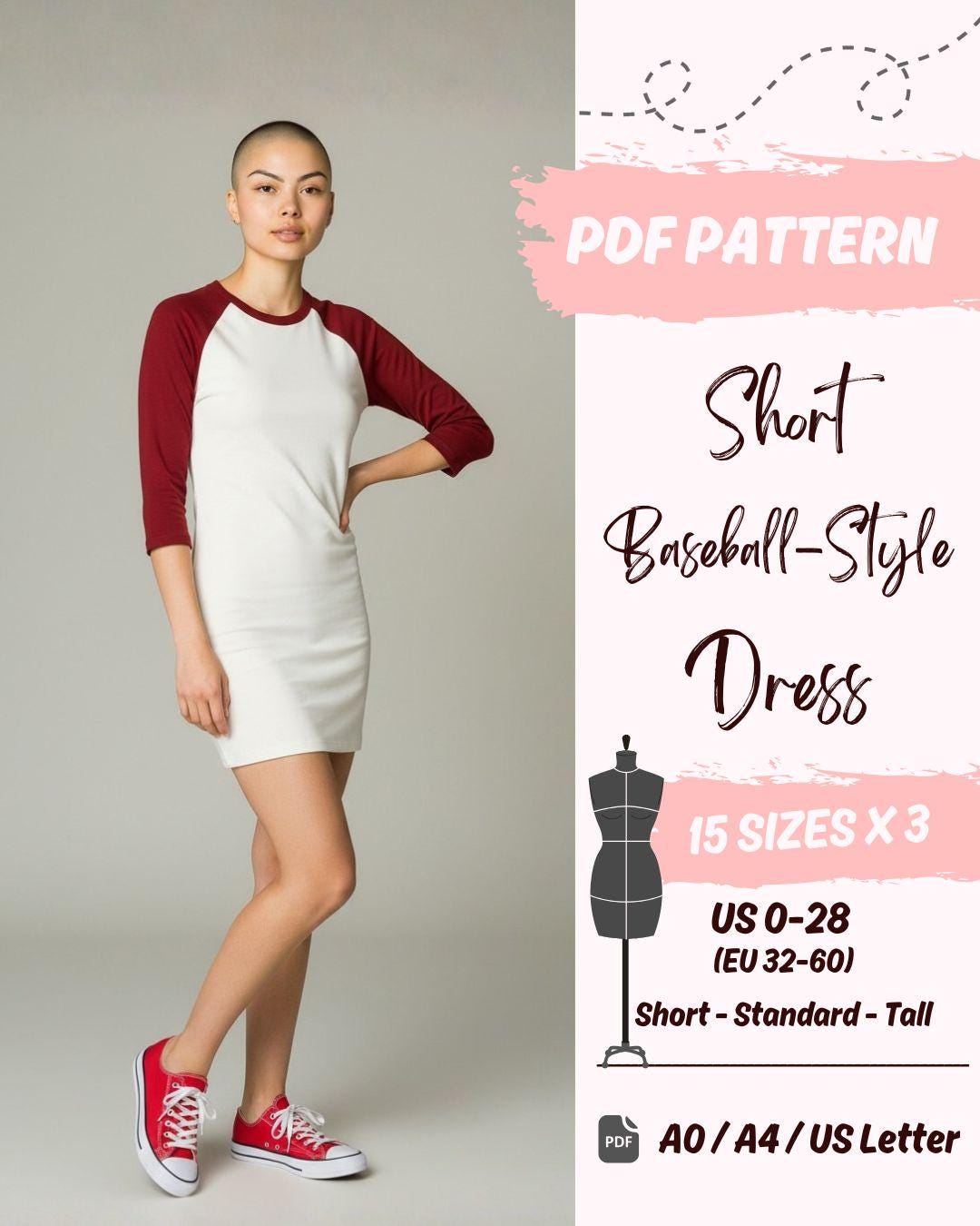 Short Baseball Dress (US0-US28) | PDF Sewing Pattern