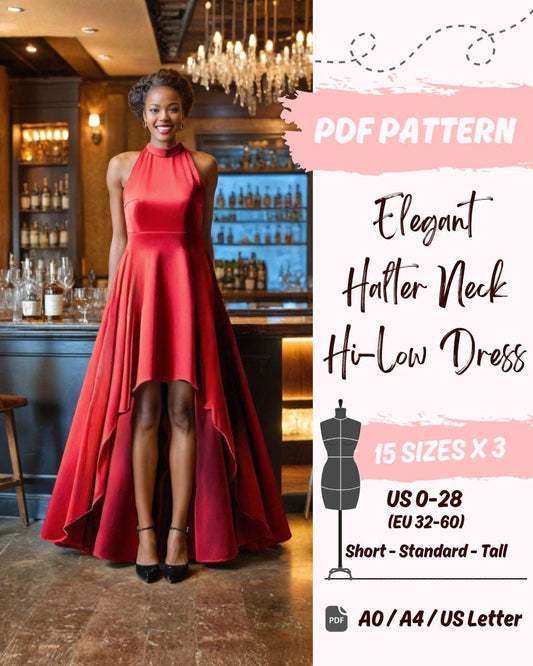Elegant Prom Dress (US0-US28) | PDF Sewing Pattern