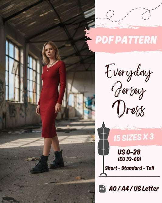 Fitted Everyday Dress (US0-US28) | PDF Sewing Pattern