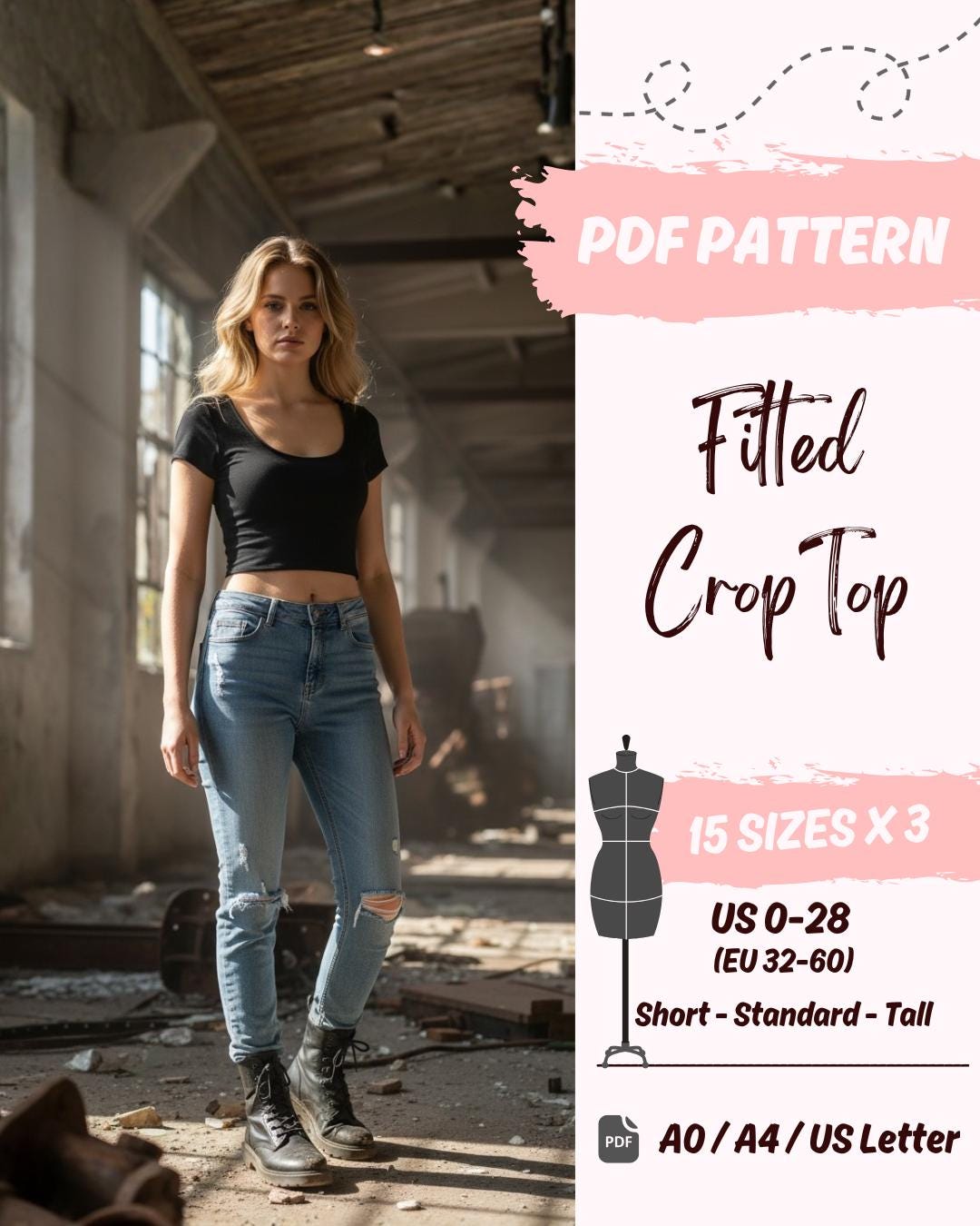 Fitted Crop Top Sewing Pattern
