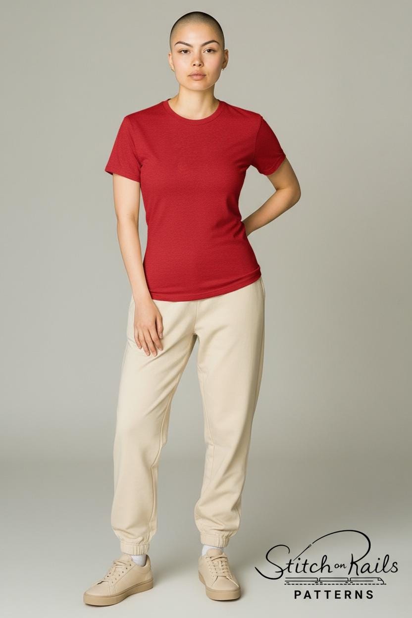Fitted Stretch T-Shirt (US0-US28) | PDF Sewing Pattern