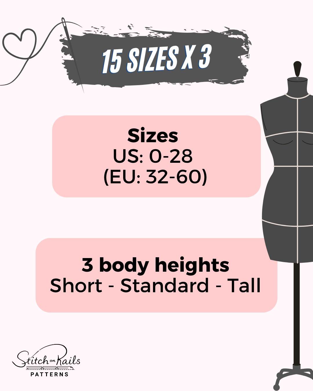Neckholder-Minikleid (EU32-EU60) | PDF-Schnittmuster