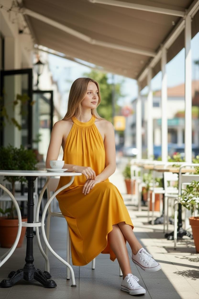 Trägerloses Neckholder-Midikleid – Sommerkleid (DE30-DE58) | PDF-Schnittmuster