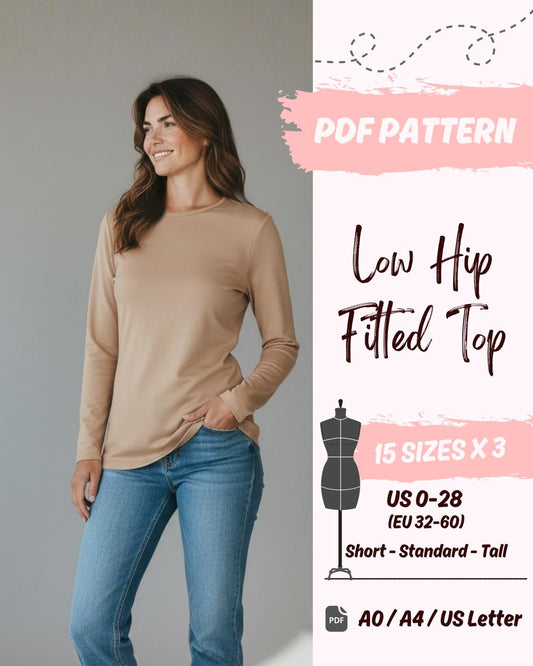 Fitted Stretch Top (US0-US28) | PDF Sewing Pattern