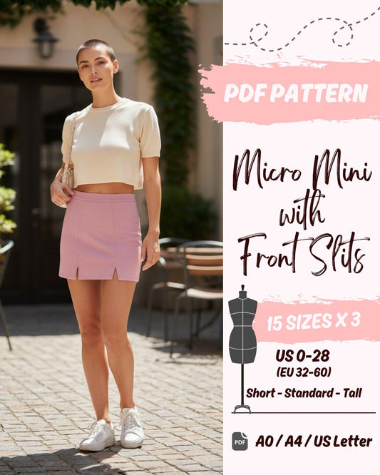 Stretch Micro Mini Skirt (US0-US28) | PDF Sewing Pattern