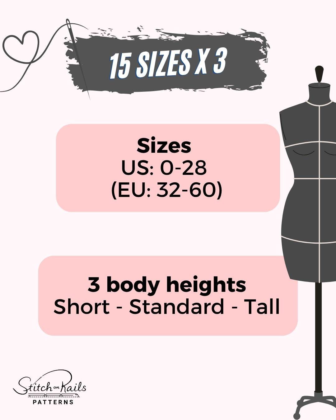 Fitted Stretch Top (US0-US28) | PDF Sewing Pattern