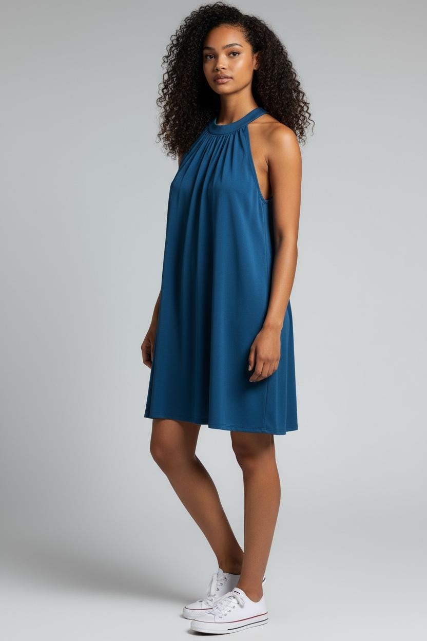 Kurzes lockeres Neckholder-Kleid (US0-US28) | PDF-Schnittmuster