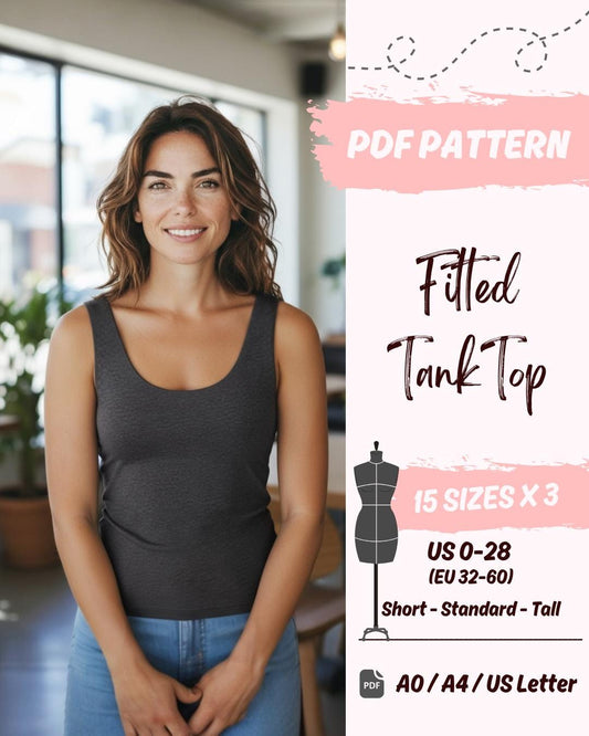 Fitted Tank Top (US0-US28) | PDF Sewing Pattern