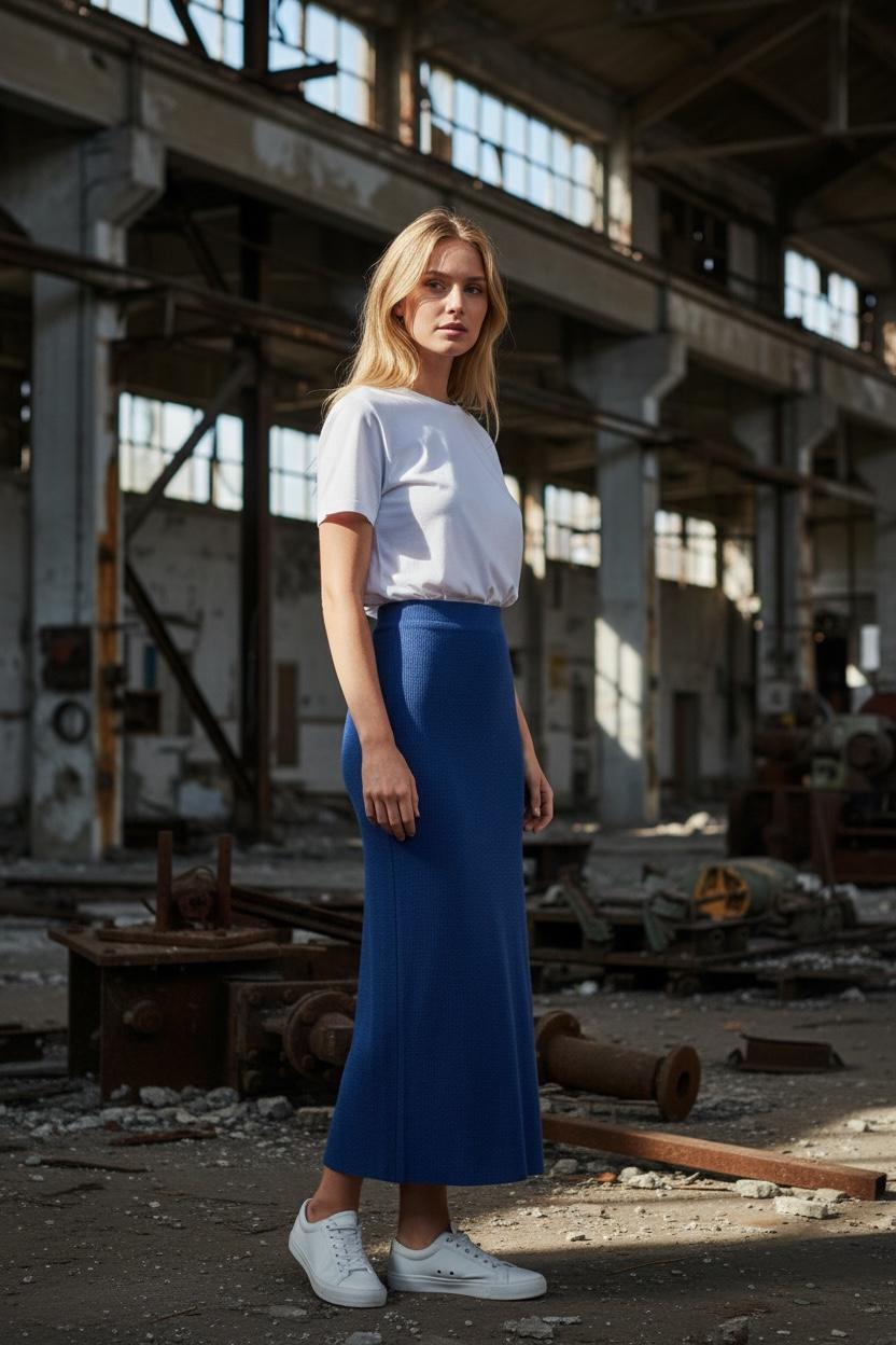 Tea-Length Stretch Skirt (US0-US28) | PDF Sewing Pattern