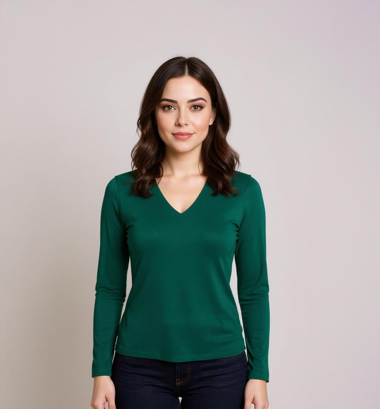 Fitted V-Neck Longsleeve Top (US0-US28) | PDF Sewing Pattern
